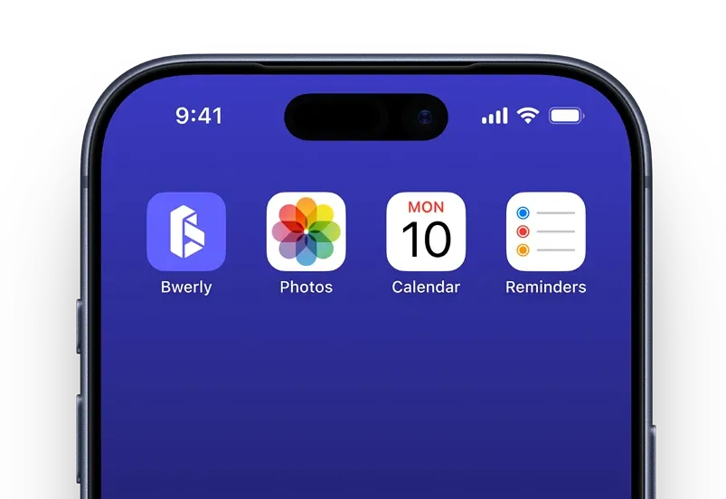 Bwerly App Icon on iOS Home Screen